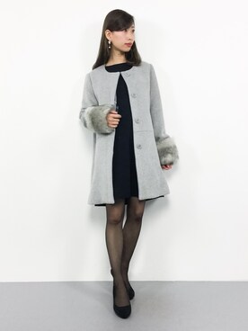 「二次会」｜「アイテム（その他アウター）」を使った、KIIさん（レディース・160cm）の冬コーディネート