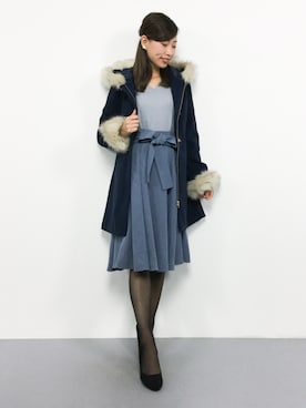「Honeys（ハニーズ）のアイテム（ダッフルコート）」を使った、KIIさん（レディース・160cm）の冬コーディネート