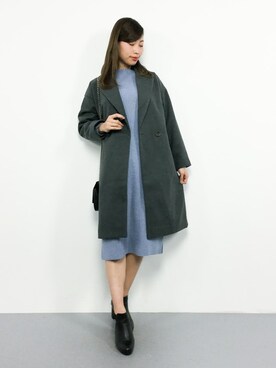 「チェスター」｜「アイテム（ダウンジャケット/コート）」を使った、KIIさん（レディース・160cm）の冬コーディネート