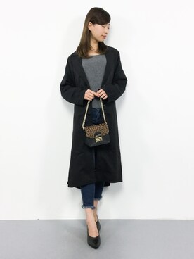 「reca（レカ）のアイテム（チェスターコート）」を使った、KIIさん（レディース・160cm）の冬コーディネート