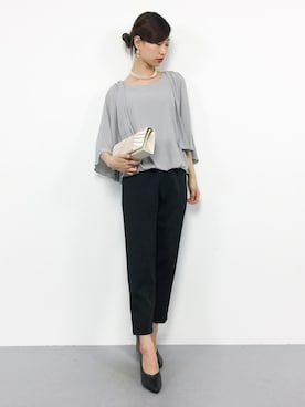 「二次会」｜「アイテム（サロペット/オーバーオール）」を使った、KIIさん（レディース・160cm）の冬コーディネート