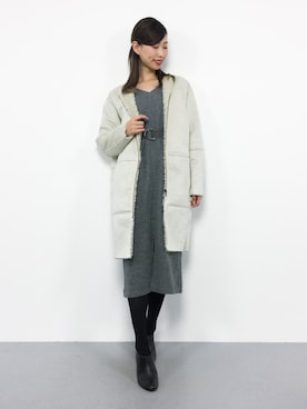 「LOWRYS FARM（ローリーズファーム）のアイテム（ムートンコート）」を使った、KIIさん（レディース・160cm）の冬コーディネート