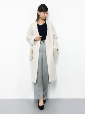 「ポケットファー」｜KIIさん（レディース・160cm）の冬コーディネート