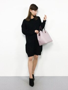 「Bab Bou Jeloud（バブブージュルード）のアイテム（ワンピース）」を使った、KIIさん（レディース・160cm）の冬コーディネート