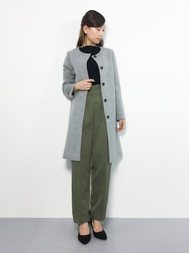 「スカラップ」｜「アイテム（チノパンツ）」を使った、KIIさん（レディース・160cm）の冬コーディネート