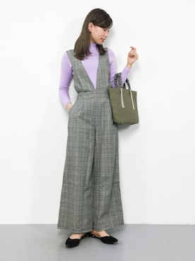 「ラベンダー」｜「アイテム（サロペット/オーバーオール）」を使った、KIIさん（レディース・160cm）の冬コーディネート