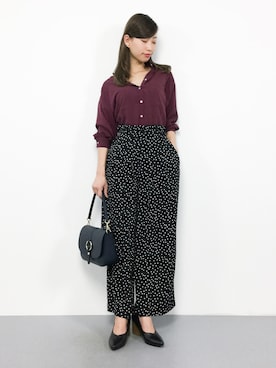 「AZUL ENCANTO（アズールエンカント）のアイテム（シャツ/ブラウス）」を使った、KIIさん（レディース・160cm）の冬コーディネート