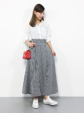 「AZUL ENCANTO（アズールエンカント）のアイテム（シャツ/ブラウス）」を使った、KIIさん（レディース・160cm）の冬コーディネート