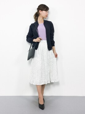 「ポニーテール」｜「アイテム（ブルゾン）」を使った、KIIさん（レディース・160cm）の春コーディネート