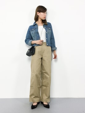 「reca（レカ）のアイテム（デニムジャケット）」を使った、KIIさん（レディース・160cm）の春コーディネート
