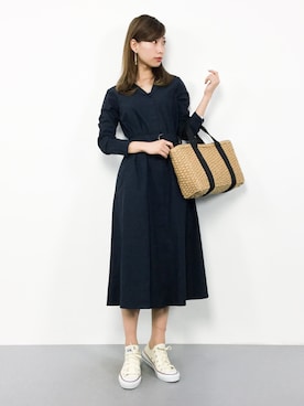「N.（N. Natural Beauty Basic）（エヌエヌナチュラルビューティーベーシック）のアイテム（シャツワンピース）」を使った、KIIさん（レディース・160cm）の春コーディネート