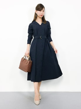 「N.（N. Natural Beauty Basic）（エヌエヌナチュラルビューティーベーシック）のアイテム（シャツワンピース）」を使った、KIIさん（レディース・160cm）の春コーディネート