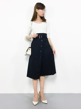 「スカラップ」｜「アイテム（その他トップス）」を使った、KIIさん（レディース・160cm）の春コーディネート