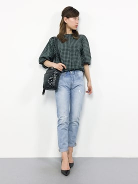 「501(R)T（ゴーマルイチティー）のアイテム」を使った、KIIさん（レディース・160cm）の春コーディネート