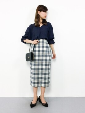 「EVOL（イーボル）のotonaMUSE・VERY掲載【EVOL】ILIMA シアーフラットパンプス IK7633（パンプス）」を使った、KIIさん（レディース・160cm）の春コーディネート