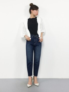 「ポケットＴシャツ」｜「アイテム（ブルゾン）」を使った、KIIさん（レディース・160cm）の春コーディネート