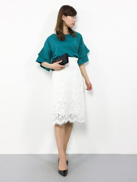 「フリルトップス」｜KIIさん（レディース・160cm）の春コーディネート