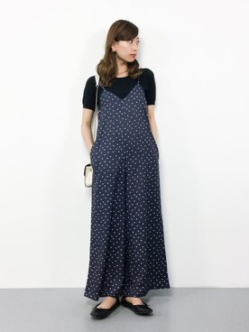 「ゆるニット」｜「アイテム（オールインワン・サロペット）」を使った、KIIさん（レディース・160cm）の春コーディネート