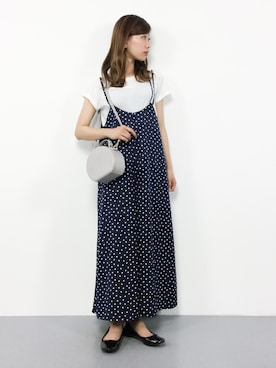 「ゆるニット」｜「アイテム（オールインワン・サロペット）」を使った、KIIさん（レディース・160cm）の夏コーディネート