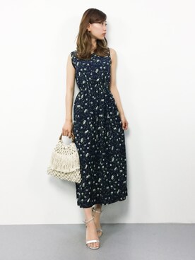 「Color（カラー）のアイテム（ワンピース）」を使った、KIIさん（レディース・160cm）の夏コーディネート