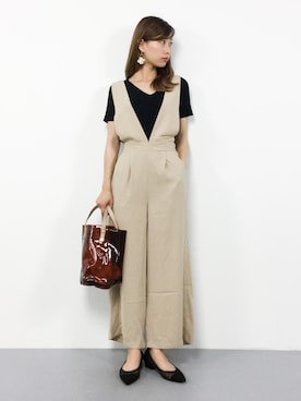「ゆるニット」｜「アイテム（オールインワン・サロペット）」を使った、KIIさん（レディース・160cm）の夏コーディネート