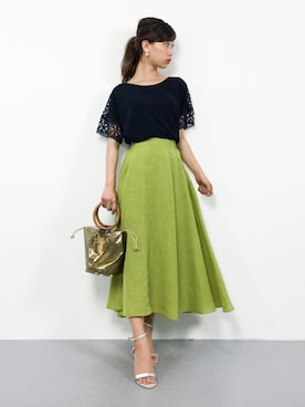 「マスタードイエロー」｜KIIさん（レディース・160cm）の夏コーディネート