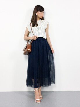 「ＡＮＤＪ（アンドジェイ）のアイテム」を使った、KIIさん（レディース・160cm）の夏コーディネート