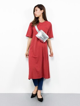 「アイテム（ボディバッグ/ウエストポーチ、シルバー系）」を使った、KIIさん（レディース・160cm）の夏コーディネート