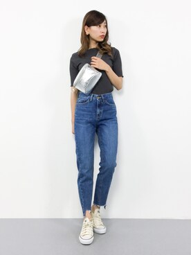 「アイテム（ボディバッグ/ウエストポーチ、シルバー系）」を使った、KIIさん（レディース・160cm）の夏コーディネート