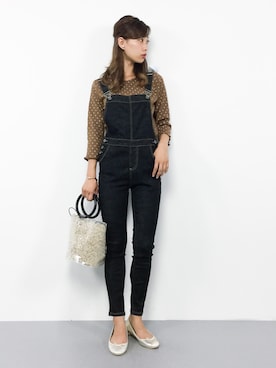 「select MOCA（セレクトモカ）のアイテム（サロペット/オーバーオール）」を使った、KIIさん（レディース・160cm）の夏コーディネート