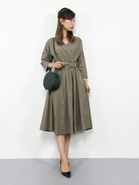 「ラウンドバッグ」｜「アイテム（ワンピース/ドレス）」を使った、KIIさん（レディース・160cm）の夏コーディネート