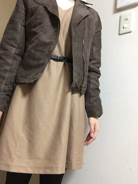 「reca（レカ）のアイテム（ライダースジャケット）」を使った、みほさん（レディース・154cm）の秋コーディネート