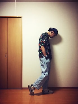 「BLACK&BLUE（ブラックアンドブルー）のアイテム（パンツ）」を使った、Genki Nakamuraさん（メンズ・179cm）の夏コーディネート