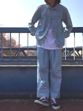 「BLACK&BLUE（ブラックアンドブルー）のアイテム（パンツ）」を使った、Genki Nakamuraさん（メンズ・179cm）の春コーディネート