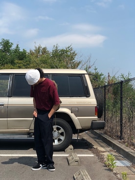 「フォロバ」｜「アイテム（スラックス）」を使った、Genki Nakamuraさん（メンズ・179cm）の夏コーディネート