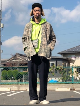 「フォロバ」｜「アイテム（スラックス）」を使った、Genki Nakamuraさん（メンズ・179cm）の秋コーディネート