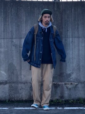 「フォロバ」｜「アイテム（デニムジャケット）」を使った、Genki Nakamuraさん（メンズ・179cm）の秋コーディネート