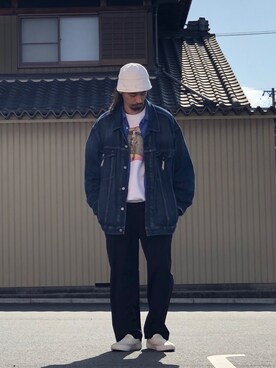 「フォロバ」｜「アイテム（デニムジャケット）」を使った、Genki Nakamuraさん（メンズ・179cm）の冬コーディネート