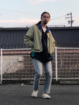 「L.L.Bean（エルエルビーン）のアイテム（ナイロンジャケット）」を使った、Genki Nakamuraさん（メンズ・179cm）の春コーディネート