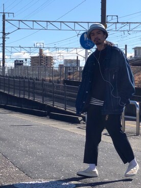 「YSTRDY's TMRRW（イエスタデイズトゥモロー）のアイテム（スウェット）」を使った、Genki Nakamuraさん（メンズ・179cm）の春コーディネート