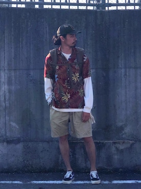「STUSSY（ステューシー）のアイテム（帽子）」を使った、Genki Nakamuraさん（メンズ・179cm）の春コーディネート