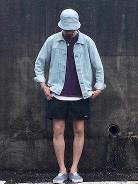 「patagonia」｜「アイテム（デニムジャケット）」を使った、Genki Nakamuraさん（メンズ・178cm）の夏コーディネート