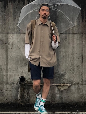 「チドリ柄」｜「アイテム（スニーカー）」を使った、Genki Nakamuraさん（メンズ・178cm）の夏コーディネート