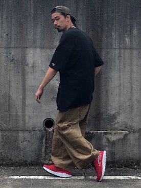 「STUSSY（ステューシー）のアイテム（帽子）」を使った、Genki Nakamuraさん（メンズ・179cm）の夏コーディネート