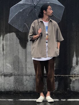 「フォロバ」｜「アイテム（スリッポン）」を使った、Genki Nakamuraさん（メンズ・179cm）の夏コーディネート