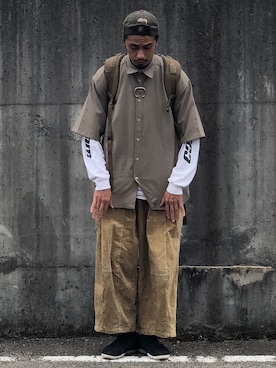 「STUSSY（ステューシー）のアイテム（帽子）」を使った、Genki Nakamuraさん（メンズ・179cm）の秋コーディネート