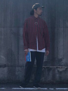 「STUSSY（ステューシー）のアイテム（帽子）」を使った、Genki Nakamuraさん（メンズ・179cm）の秋コーディネート