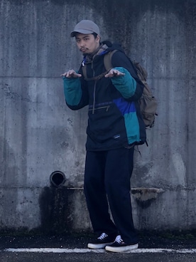 「L.L.Bean（エルエルビーン）のアイテム（ナイロンジャケット）」を使った、Genki Nakamuraさん（メンズ・179cm）の冬コーディネート