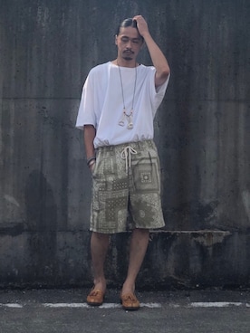 「Acienta（アシエンタ）のアイテム」を使った、Genki Nakamuraさん（メンズ・179cm）の夏コーディネート