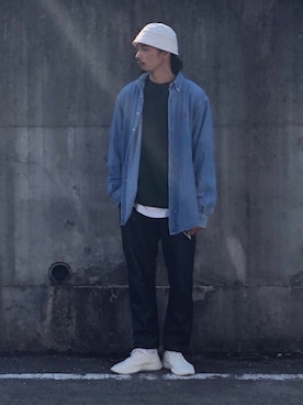 「NAISSANCE（ネサンス）のアイテム（パンツ）」を使った、Genki Nakamuraさん（メンズ・179cm）の秋コーディネート